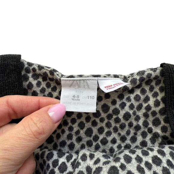 Zara Polka Dot Knit Pinafore Dress Size 4-5y - Picture 4 of 4